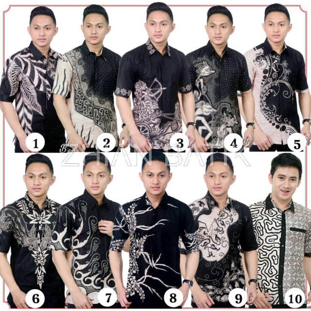 hem batik pekalongan // kemeja batik hitam manis jalu sogan halus // seragam batik bisa cod