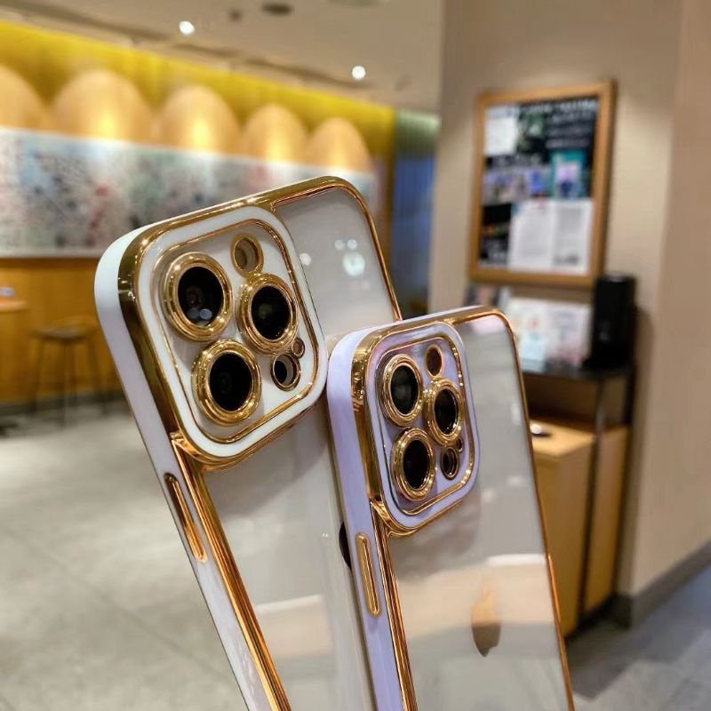 SOFTCASE TRANSPARANT[LIST CHROME CASE] IPHONE 13 PRO 13 PROMAX