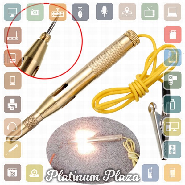 RHCARTOOL Voltage Test Pen Pendeteksi Aliran Arus Listrik Spark Indicator Mobil`2PG98B-- Golden/Gray