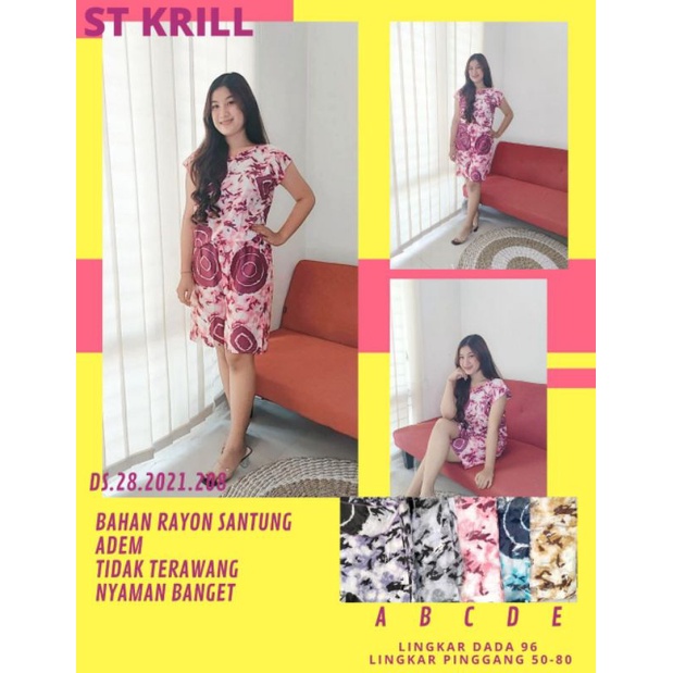 ST KRILL Kekinian Setelan super simple Piyama Remaja