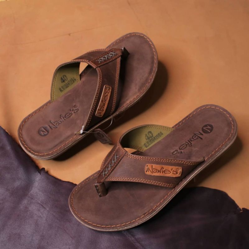 Sandal jepit kulit asli 100% langsung pengerajin