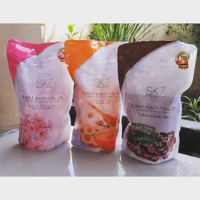 TERMURAH Sabun Mandi Cair SK7 Plant Essential Oil Shower Gel Refill 500ml