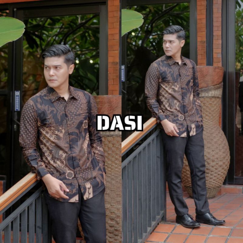 Baju Batik Pria Slimfit Big Size M L XL XXL Atasan Kemeja Batik Lengan