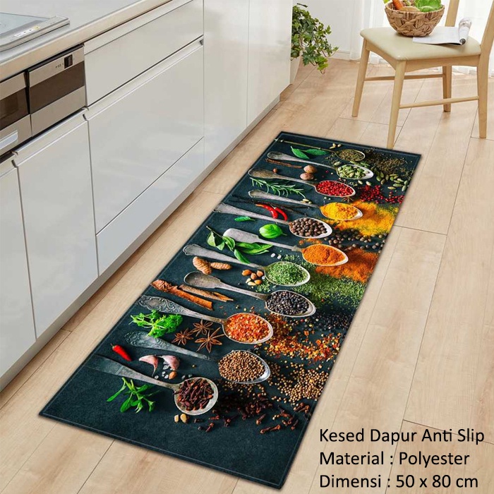 Keset Panjang Dekorasi Dapur Anti Slip Anti Air Kitchen Rug