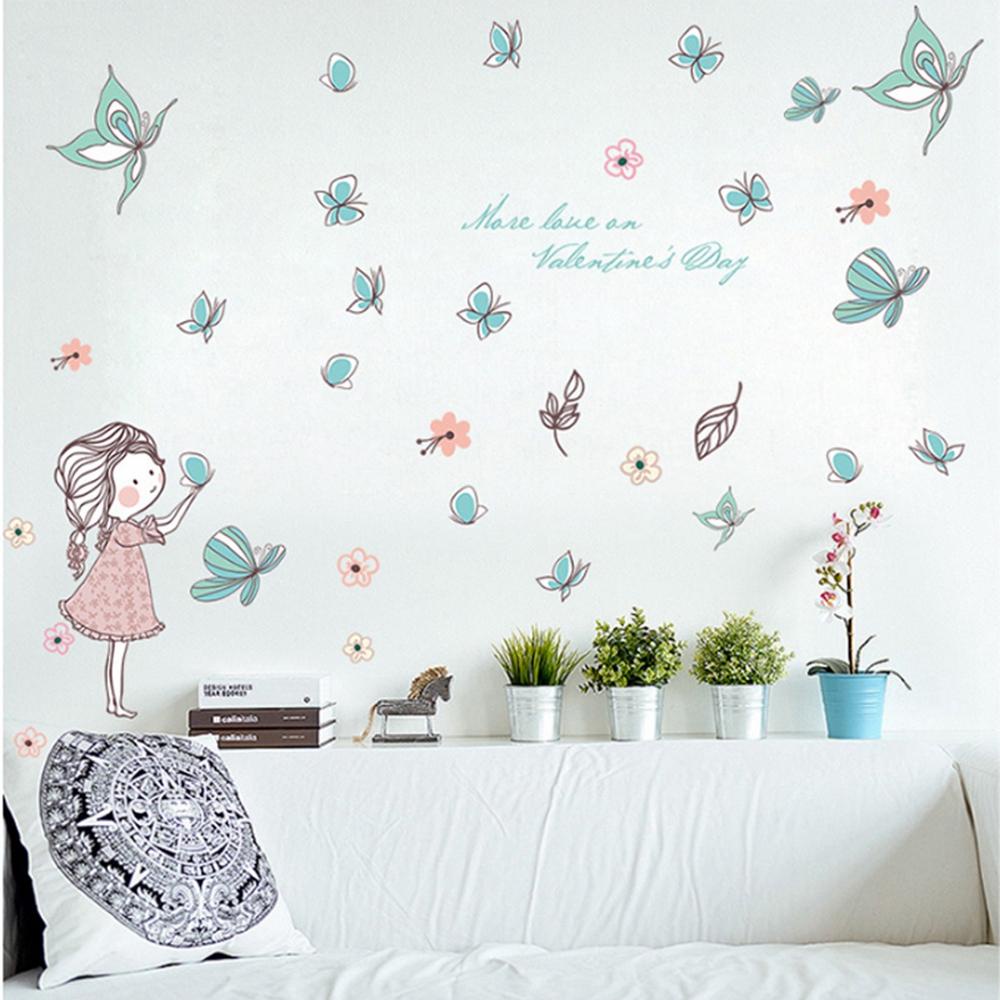 【 ELEGANT 】 Stiker Dinding Lucu Kupu-Kupu Terbang Tahan Air Untuk Kamar Tidur Kamar Cewek Removable Kamar Anak Art Mural