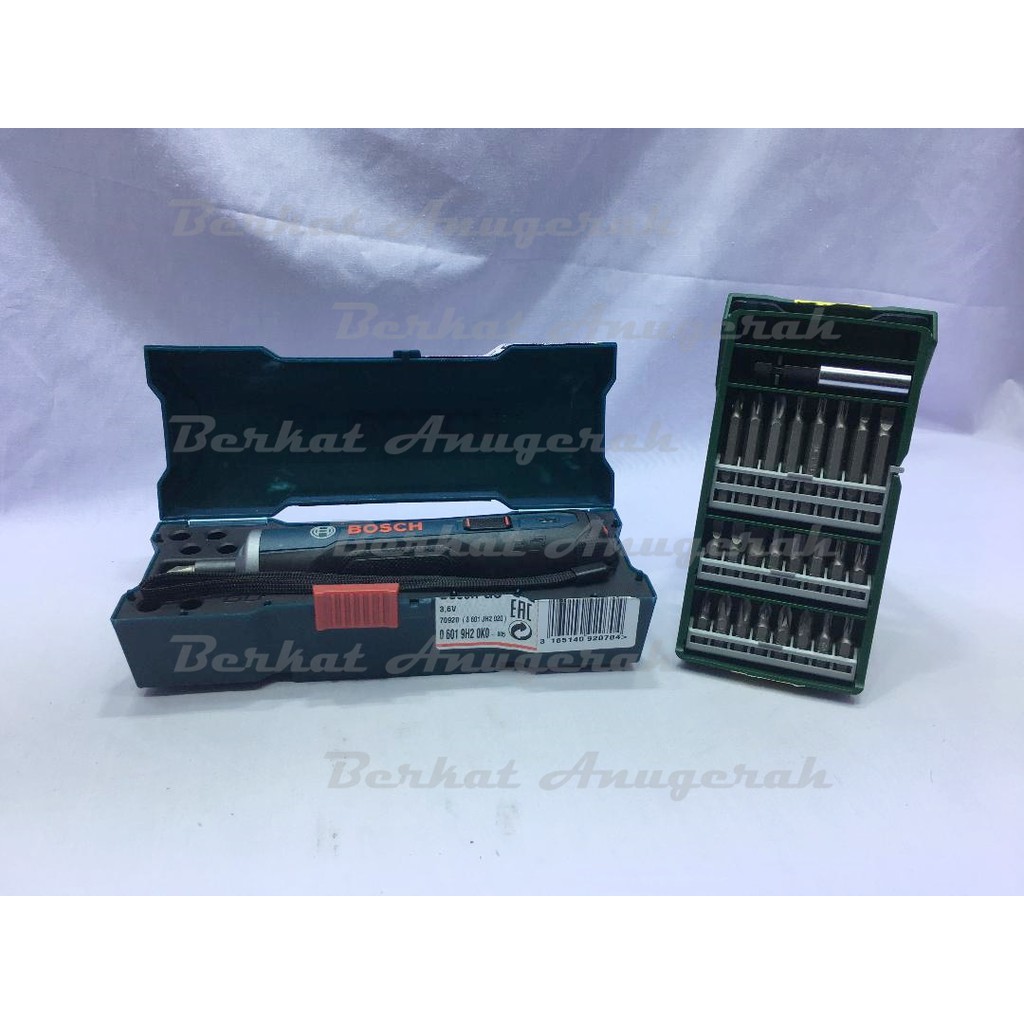 BOSCH Cordless Screwdriver/ Obeng GO + Mata Obeng 25 pcs Mini-X-Line