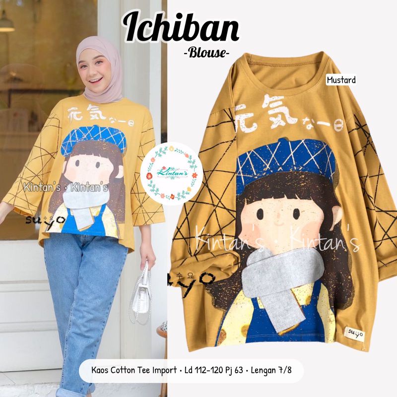 ICHIBAN BLOUSE BY KINTANS (BLOUSE WANITA) Blouse muslimah katun rekomended