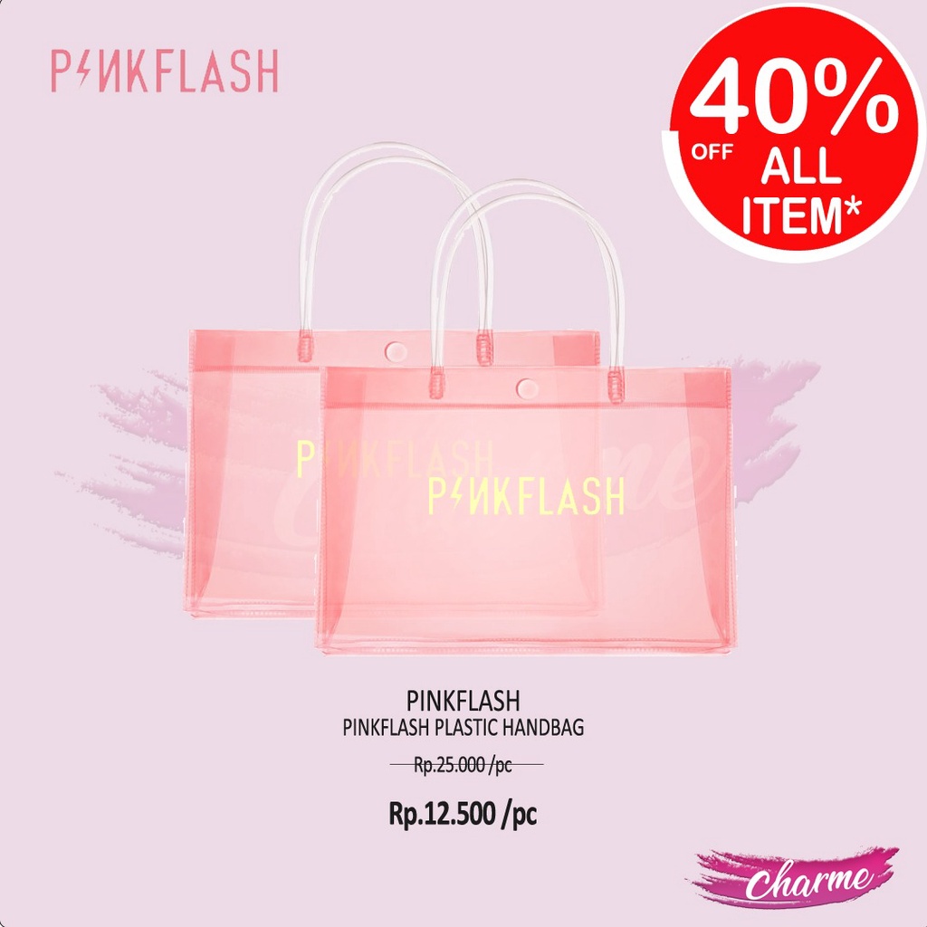 (READY &amp; ORI) Pinkflash Pink Flash Plastic Handbag Tas Kosmetik