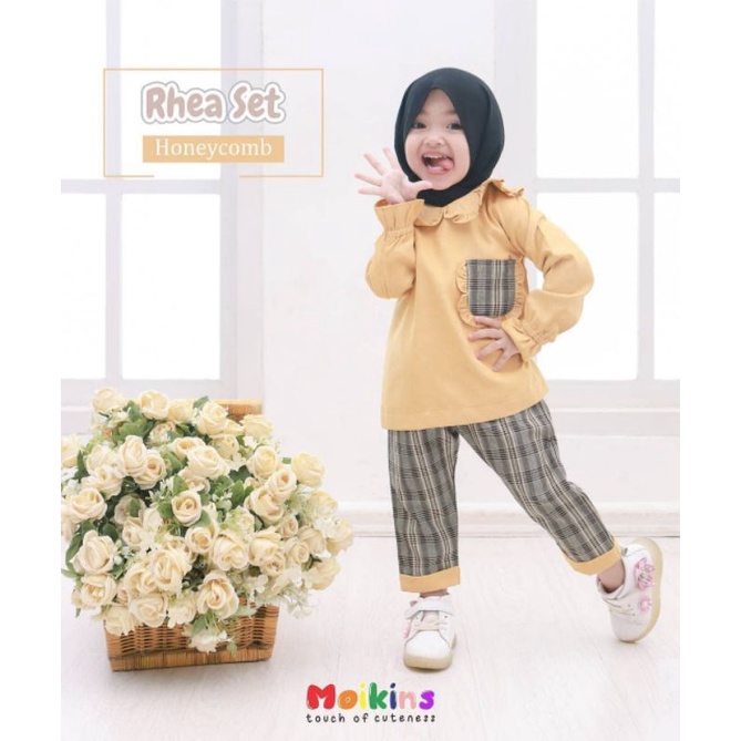 SETELAN ANAK PEREMPUAN 6-8 TAHUN/RHEA SET KIDS/SET ANAK TERBARU/BAHAN KATUN/FAR MOSLEMSTORE