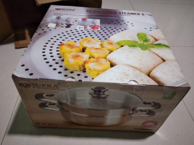 [supra]panci Kukusan 2 Susun - Supra Steamer 32cm - Stainless Steel