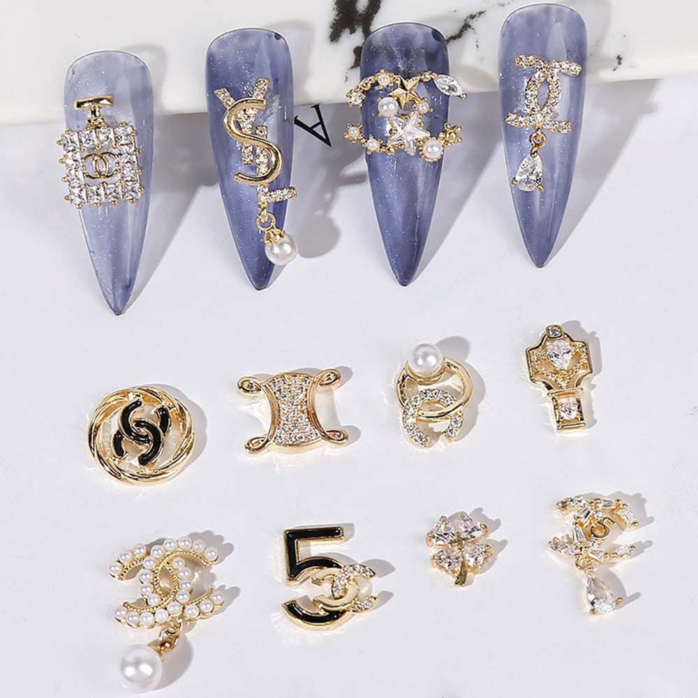 Mxbeauty Aksesoris Perhiasan Liontin Kristal Zircon Mutiara Glitter 3d Bahan Alloy Untuk Dekorasi Nail Art