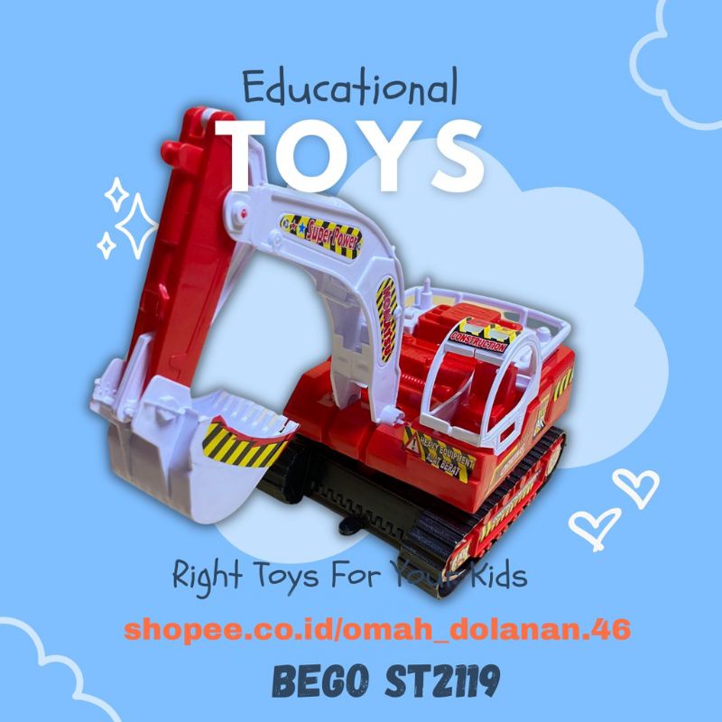 ST2119_MAINAN ANAK KONTRUKSI EXCAVATOR OPP/MAINAN BEGO UKURAN TANGGUNG MURAH/MAINAN ALAT BERAT KONTR