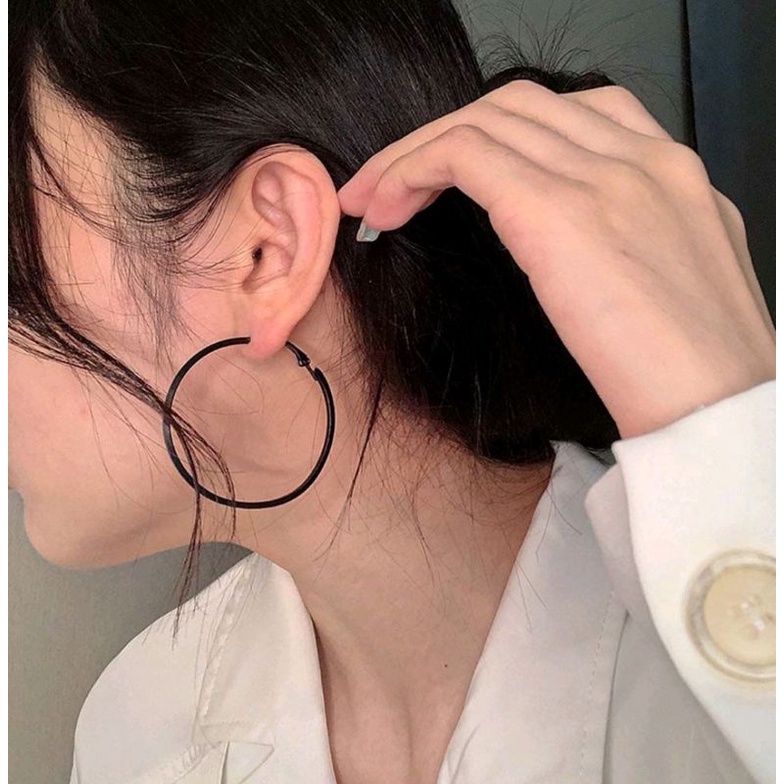 Anting Hoop Titanium Untuk Wanita Dengan Ring Bulat Dan Model Kekinian