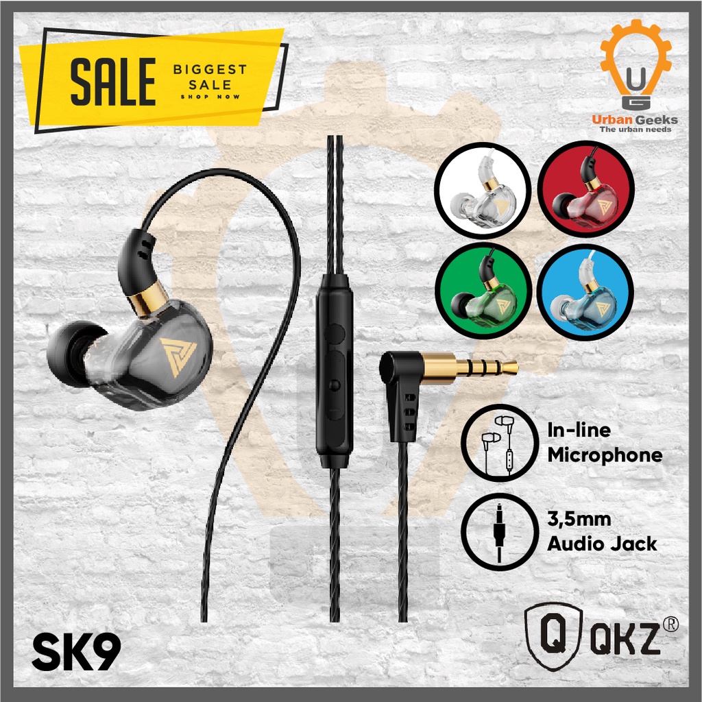 Earphones QKZ SK9 Daily Bass Earphone with Mic Sport Stereo Noise Cancelling