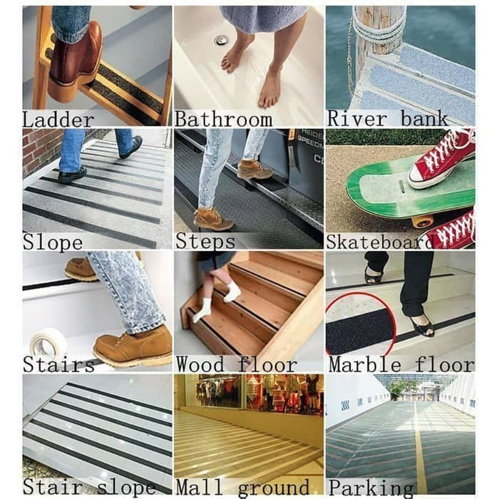 

Jualan Anti Slip Tangga Lakban Kasar Safety Walk Ukran 1"Inx1M Isolasi Promo