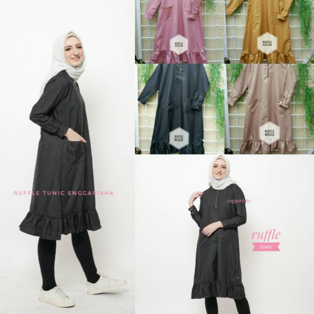 TUNIK Ruffle/tunik murah/tunic busui/tunik busui/busui /tunik zipper/wudhu friendly/tunik muslim