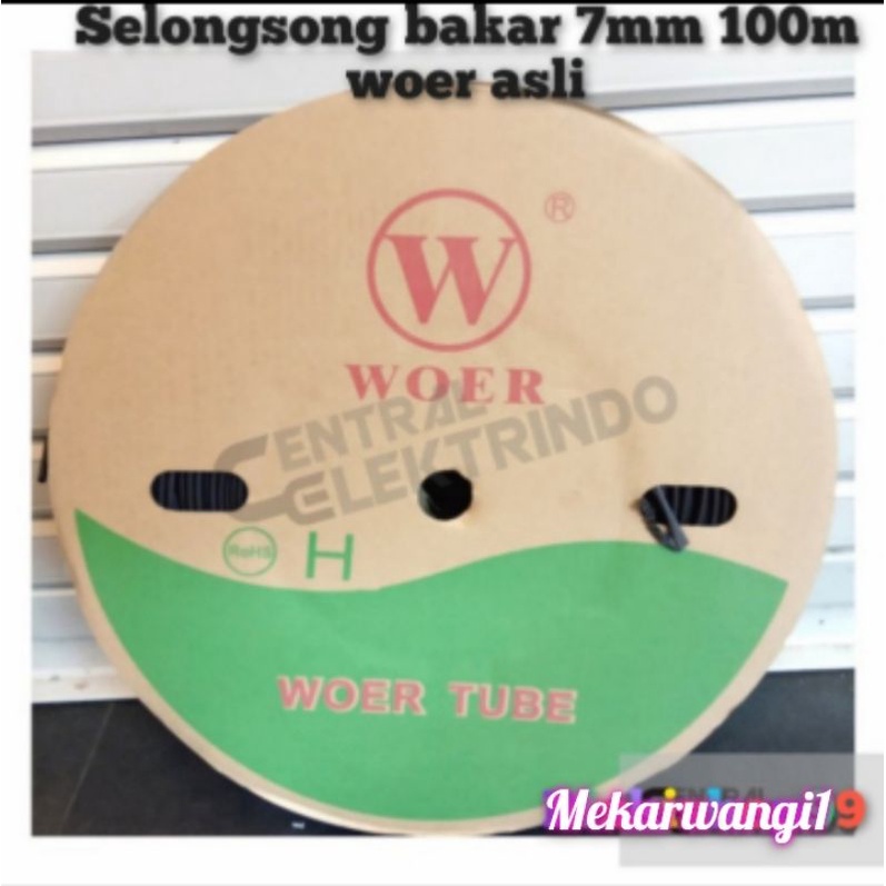 Selongsong bakar 7mm 100meter Merk WOER asli E203950 BLACK