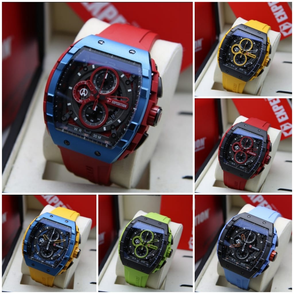 JAM TANGAN PRIA EXPEDITION EXP 6782 PRIA RUBBER ORIGINAL.GARANSI RESMI 1 TAHUN