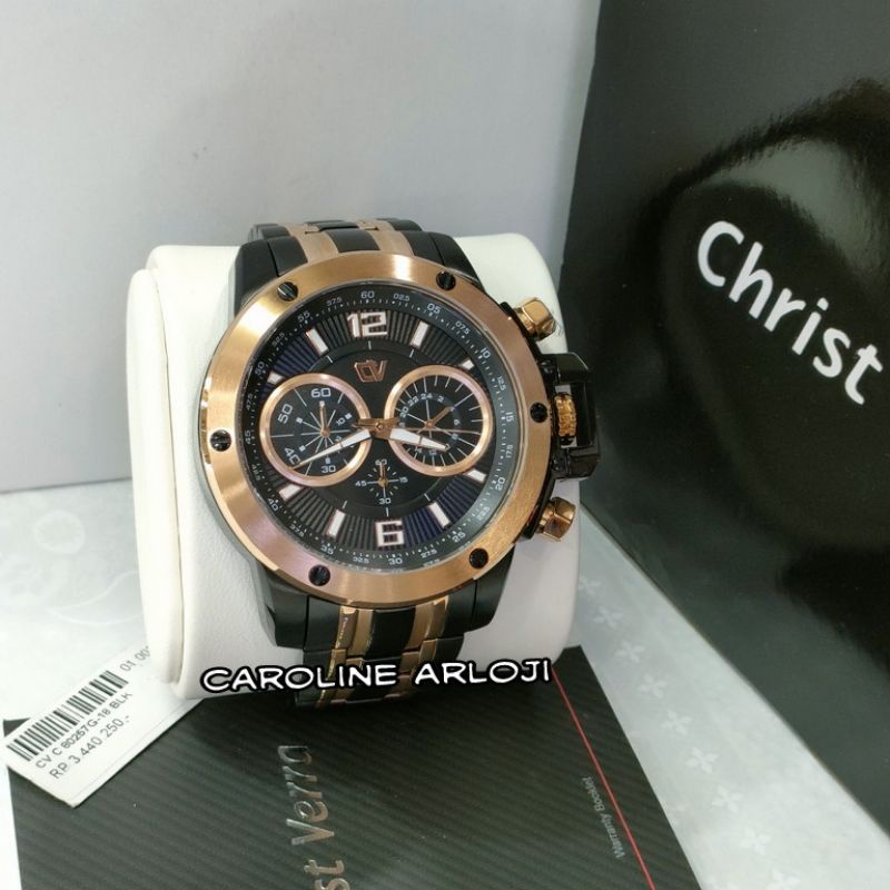 JAM TANGAN PRIA CHRIST VERRA CV C80257G-1J BLU GARAMSI RESMI