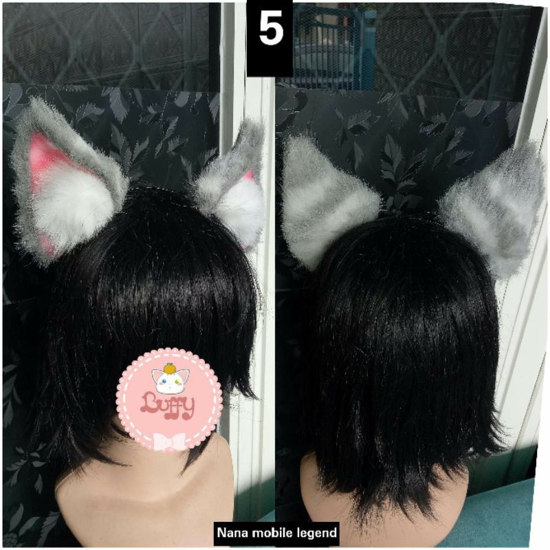 bando realistic ear cat fox nekomimi gray cosplay arknight game buffy kawaii fur wolf halloween