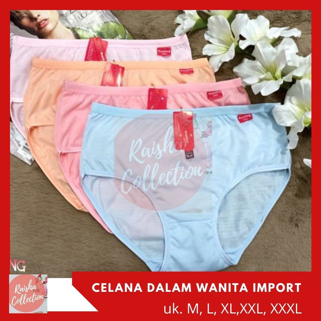 RC CD Celana  Dalam  Wanita  Import Dewasa Polos Undies Cewek 