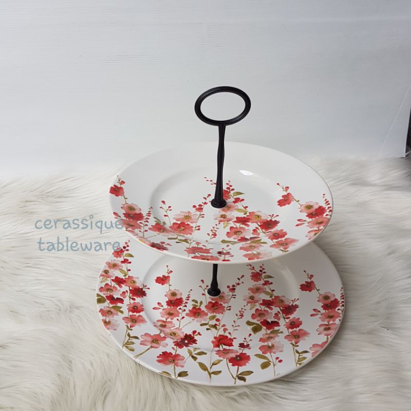 Sango Cake tier / cake tier 2 susun/ piring kue 2 susun/piring keramik susun.