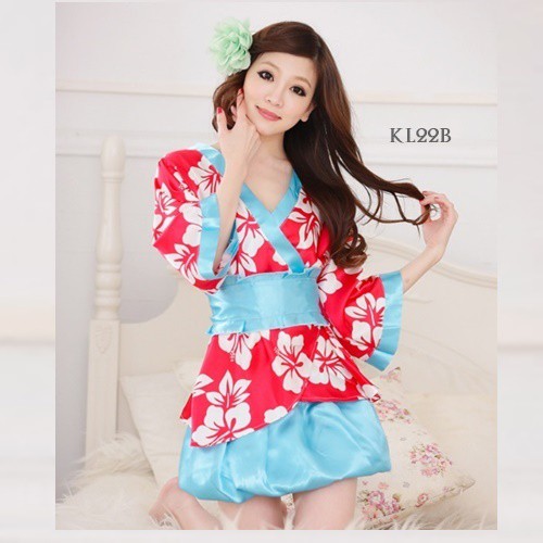 [PRODUK TERLARIS] KIMONO JEPANG KIMONO SATIN BAJU TIDUR KIMONO WANITA MERAH KL22B