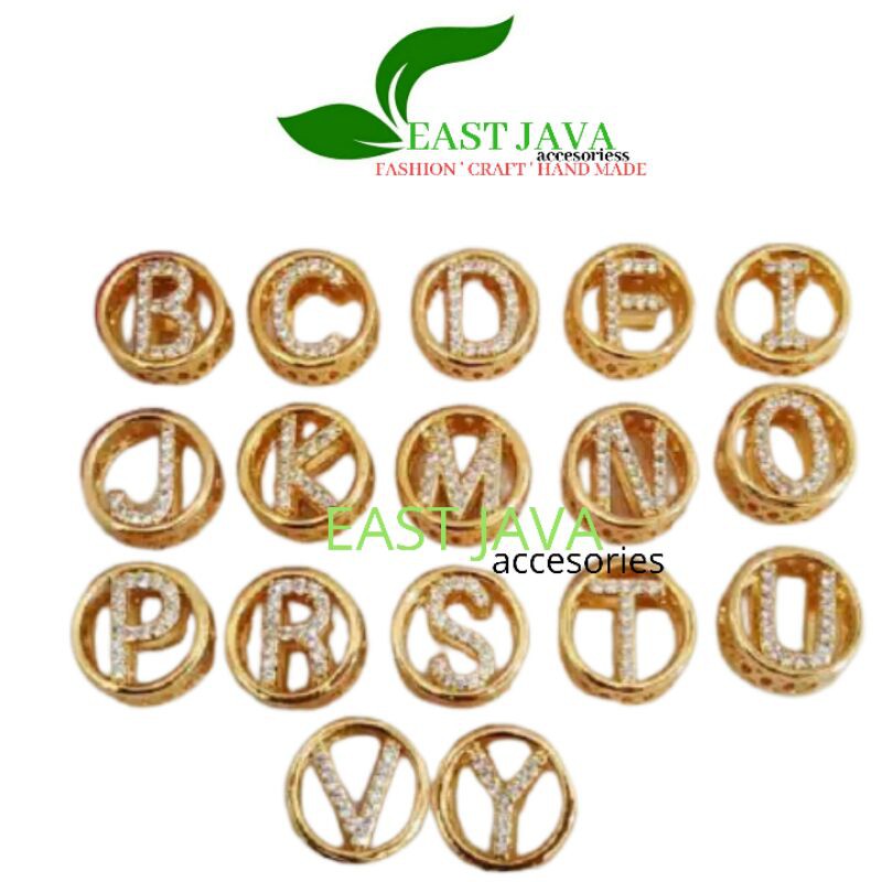 Liontin Huruf Liontin Inisial Nama Pembatas Gelang Huruf Emas Liontin