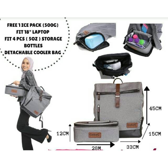 GABAG KELIMUTU Free 1 Ice Gel Besar - Thermal / Diaper Bag / Backpack Tas ASI