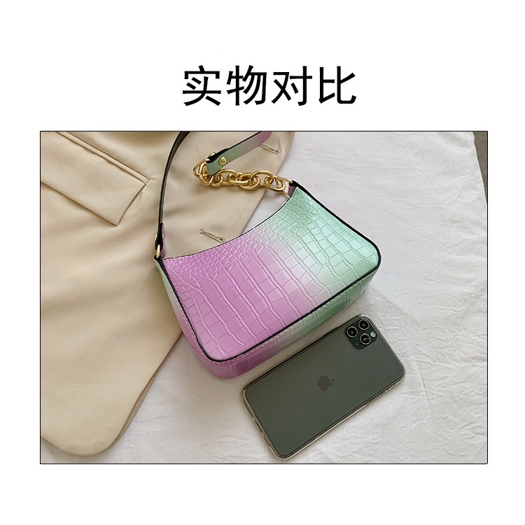 1001 IMPORT READY TAS SELEMPANG WANITA CROCO RAINBOW !!! - 5 VARIASI