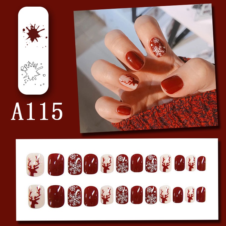 Sangat Cantik!!!Rekomendasi!!!KUKU PALSU 24pcs / set  fashion fake nail /FAKE NAIL ART 3d Tahan Air