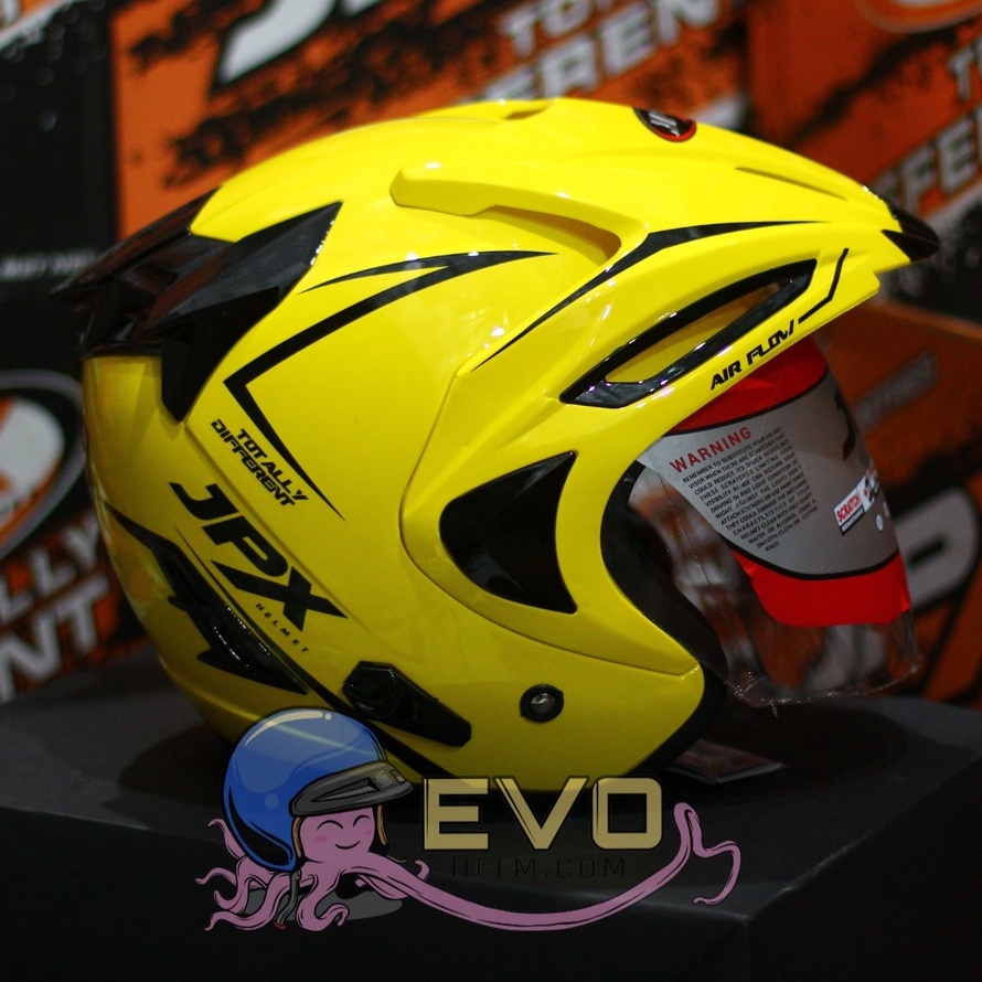 HELM JPX HALFFACE_JPX SUPREME -YELLOW LEMON / BLACK ( ONGKIR 2KG) JPX HALFFACE JPX SUPREME