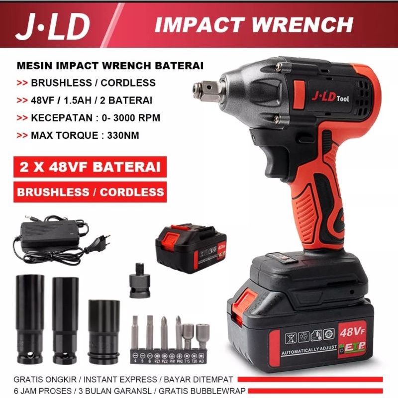 Mesin Bor Cordles JLD 48S &amp; 48V Impact wrench pembuka baut mobil motor