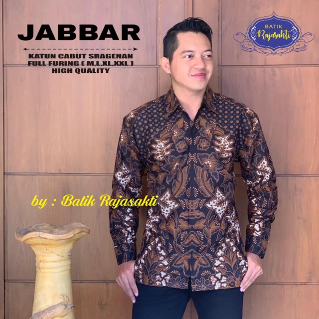 Batik Pria JABBAR Katun Cabut Sragenan Full Furing Termurah