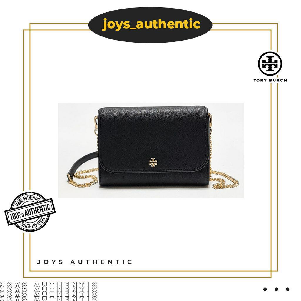 Tas Wanita Tory Burch TB 136093 Emerson Chain Wallet Hitam Black Women Bag Authentic Original