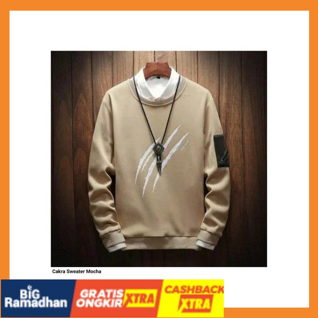 POLOS MOTIF MERAH PUTIH HITAM BIRU KUNING ASLI / SWEATER COWOK | CAKRA SWEATER | SWEATER MURAH |