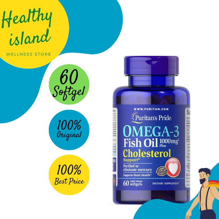Puritan's Pride Omega-3 Fish Oil 1000 Mg - 60 Softgel