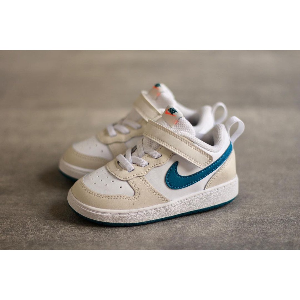 NIKE COURT BOROUGH LOW 2 WHITE GREEN KIDS