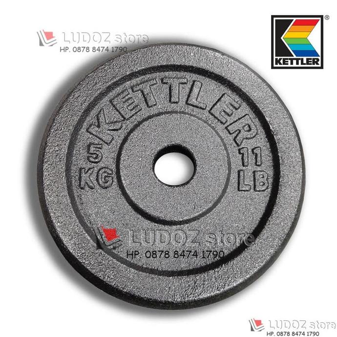 Kettler 5Kg Plat Beban Cast Iron Barbel Dumbell Plate Besi 5 Kg