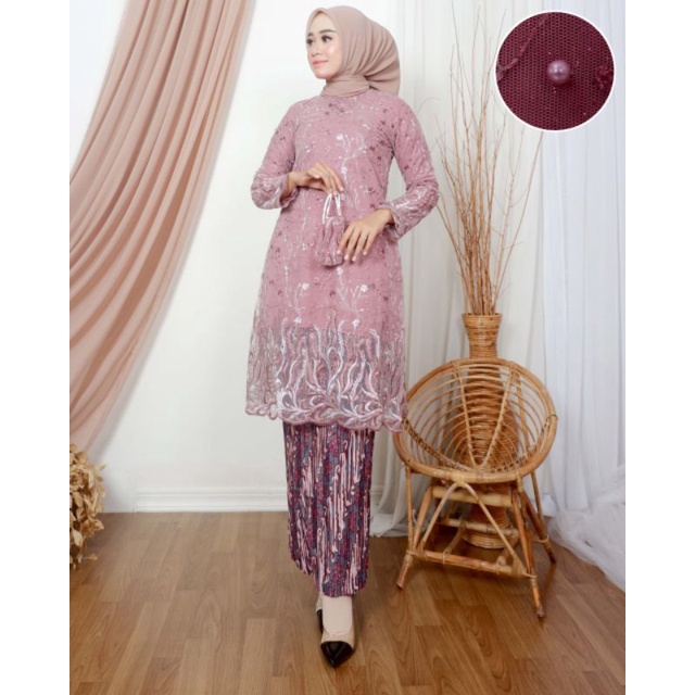 KEBAYA TUNIK TILLE MODERN//SETELAN KEBAYA MODERN//KEBAYA TUNIK MODERN//KEBAYA PESTA WISUDA LAMARAN BY BA