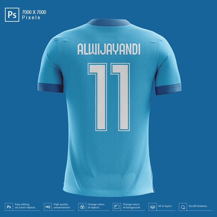 MOCKUP JERSEY BOLA/FUTSAL NIKE KERAH O - RESOLUSI 7000X7000 Pixels (BACK)