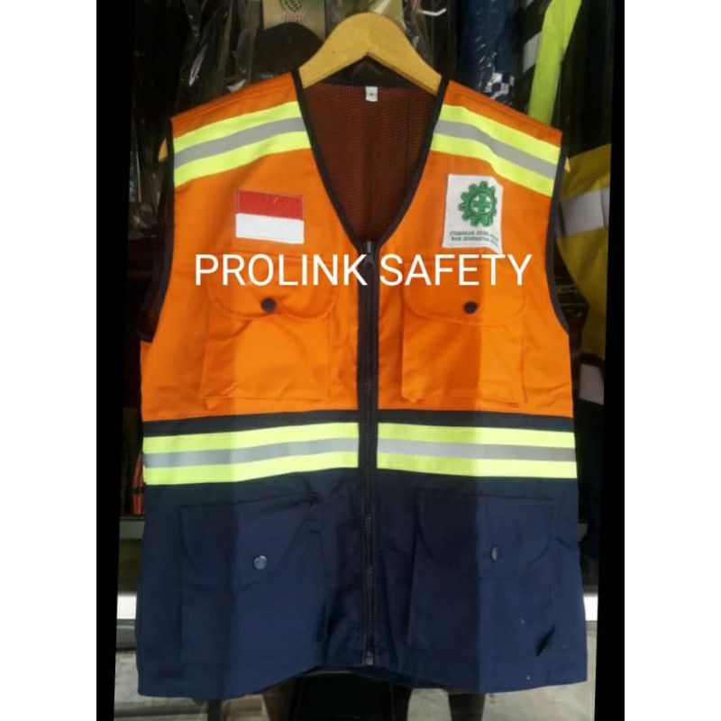 ROMPI SAFETY ORANYE DONGKER SCOTLIGHT HIJAU FREE LOGO K3 BENDERA