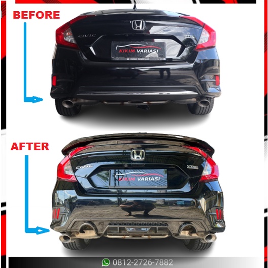 skid plate Belakang Bumper New Civic Turbo CARBON
