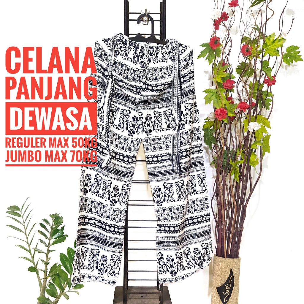 Celana panjang kulot motif batik dewasa