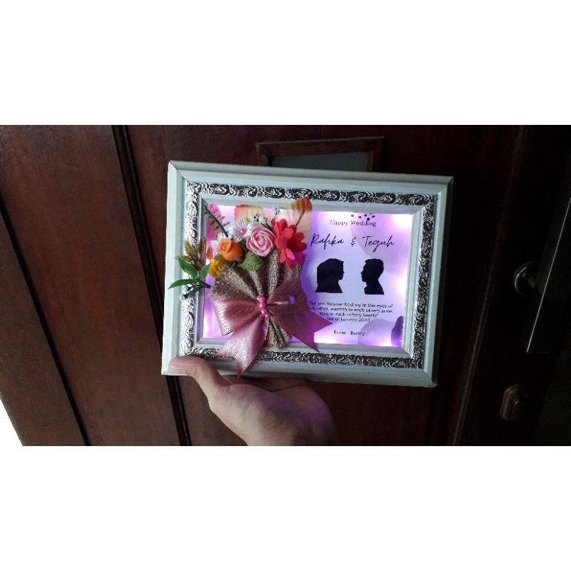 2D LED Timbul Flower Frame Hadiah Pigora Murah |KADO ULTAH | KADO WISUDA | FRAME 3D | PIGORA LAMPU |