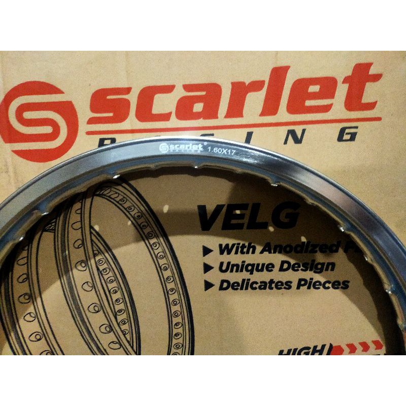 SCARLET RIM VELG WR KOTAK 160 RING 17 GOLD BLACK SILVER BLUE PURPLE TITAN ORANGE RED GREEN