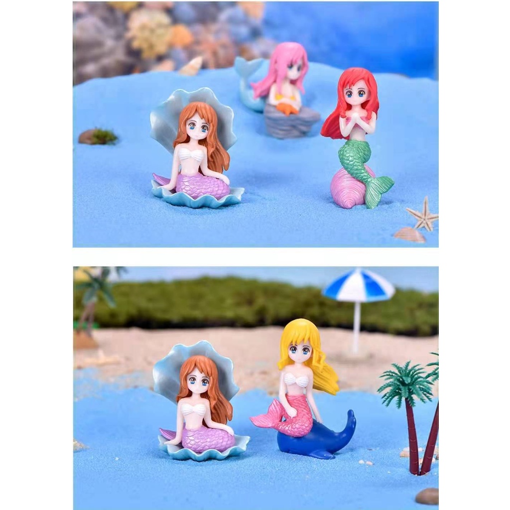 Cake Topper Figure Hiasan Kue Karakter Type Mermaid Putri Duyung /Pcs