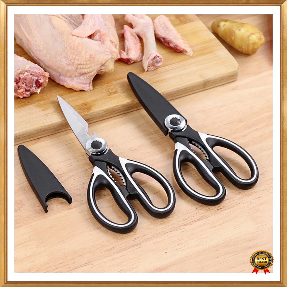 GS8 Gunting Daging Sayur Dapur Gunting Daging Ayam Sapi Gunting Tajam Kitchen Meat Scissors Stainless Steel Peralatan Potong Daging HU13 Jew