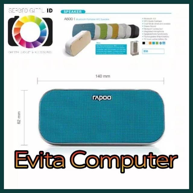 Speaker Bluetooth Portable Super Bass Rapoo A500 USB NFC