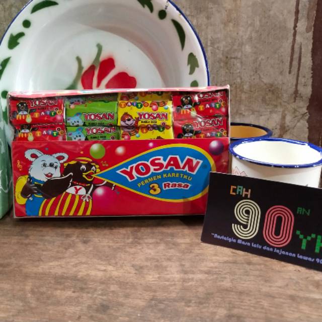 

Permen Karet LEGEND 90an YOSAN. Y-O-S-A-N Bubble Gum kotak MURAH. Berhadiah Tattoo Gambar Templek.